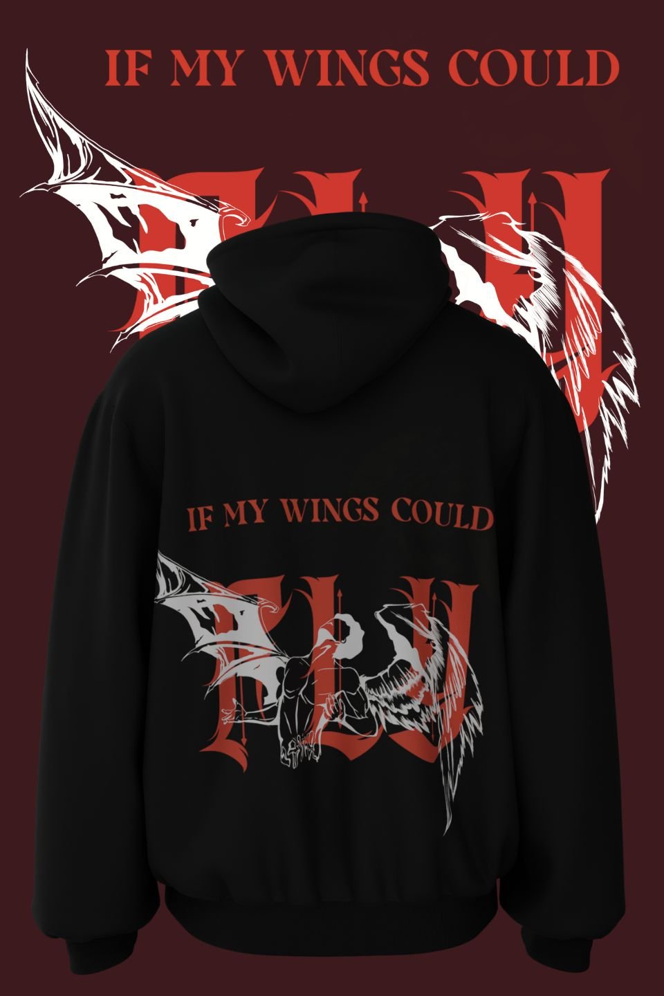 If My Wings Could Fly" Oversized Hoodie – Unleash Your Free Spirit - Shade Of You