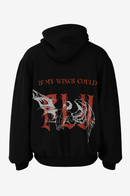 If My Wings Could Fly" Oversized Hoodie – Unleash Your Free Spirit