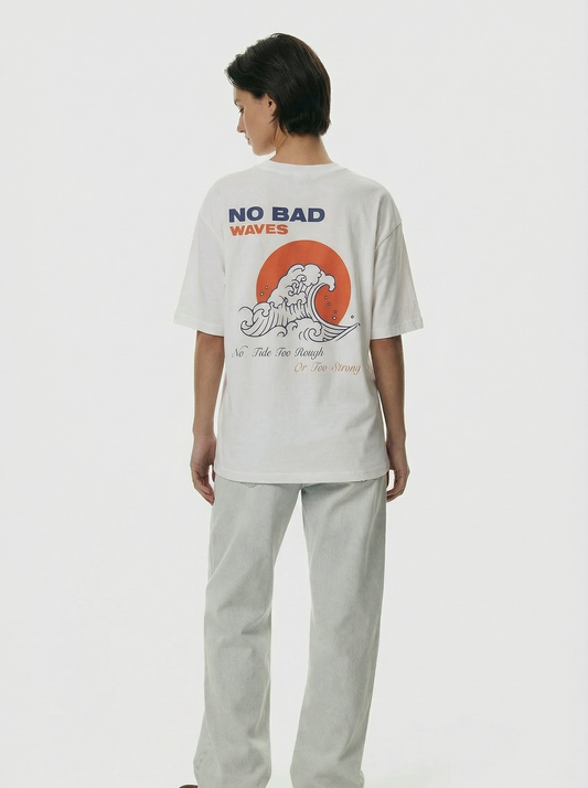 NO BAD WAVES BOXY FIT OVERSIZED TSHIRT