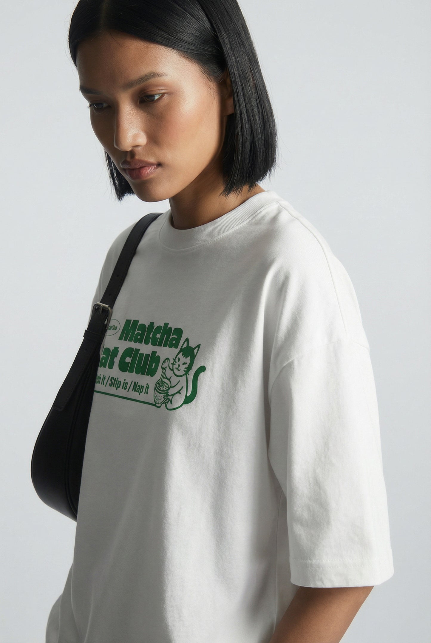 Matcha Cat Club – 240 GSM Boxy Fit Oversized T-shirt - Shade Of You