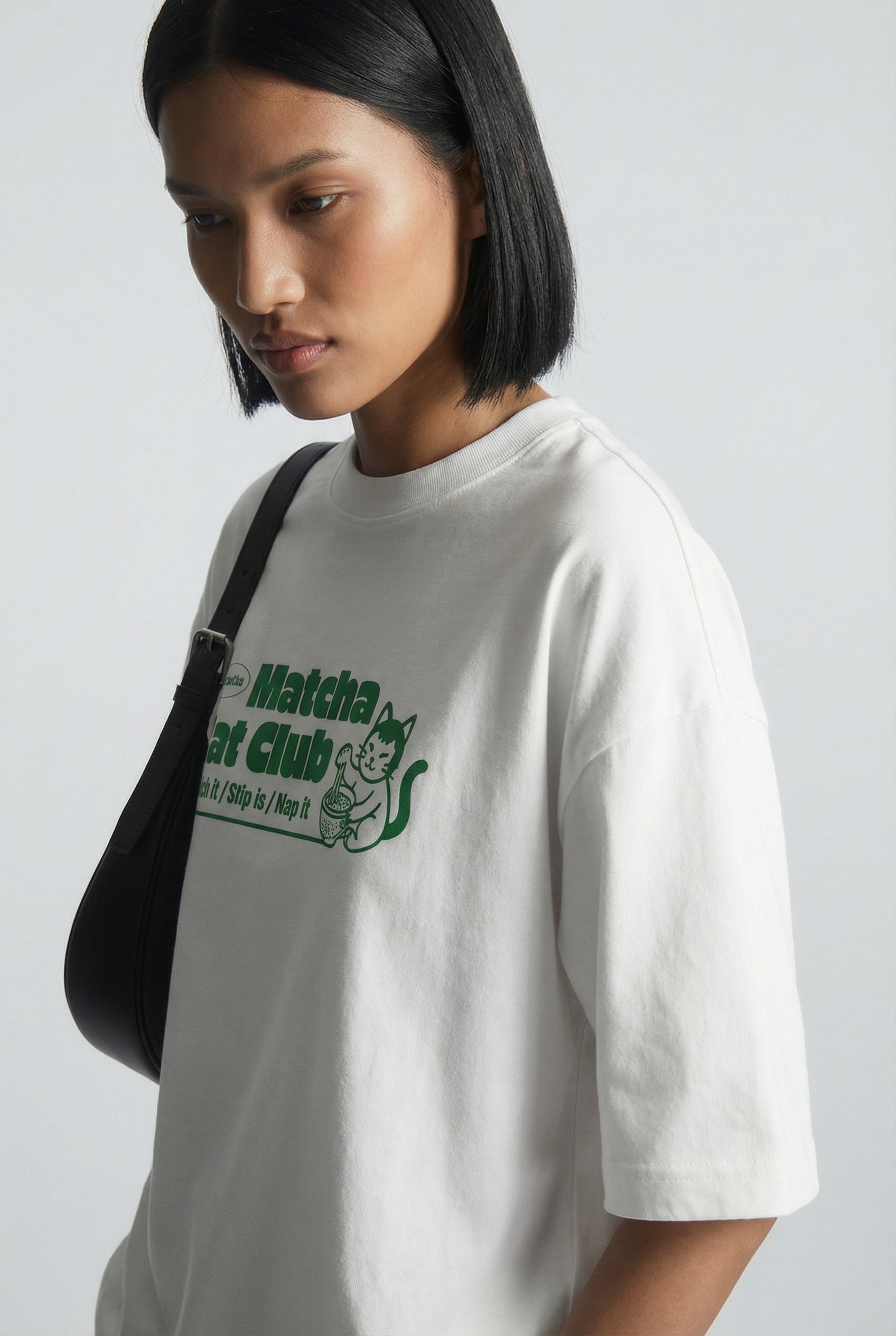 Matcha Cat Club – 240 GSM Boxy Fit Oversized T-shirt - Shade Of You
