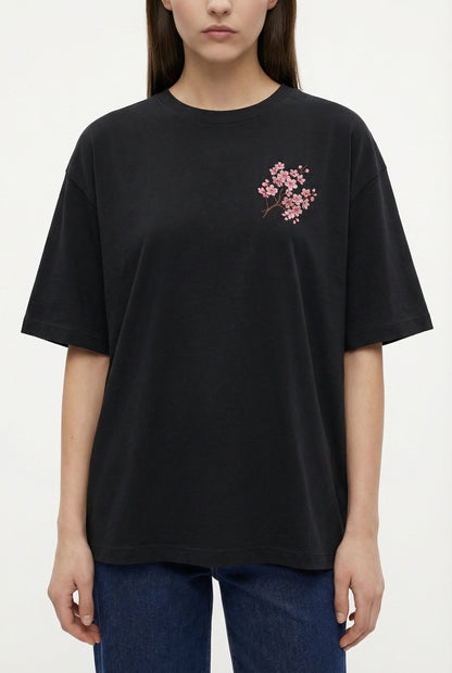 Hanami Bloom 240 GSM Boxy Fit Oversized T-Shirt for Women - Shade Of You