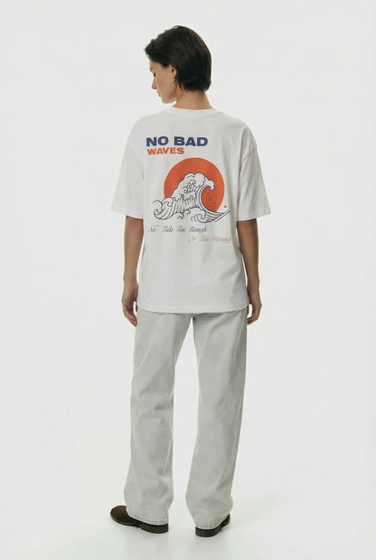 NO BAD WAVES BOXY FIT OVERSIZED TSHIRT - Shade Of You