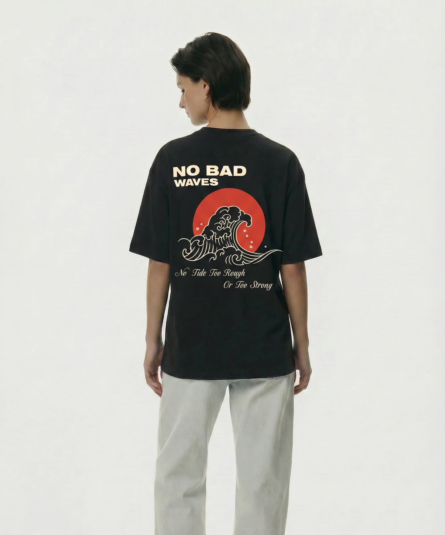 NO BAD WAVES BOXY FIT OVERSIZED TSHIRT - Shade Of You