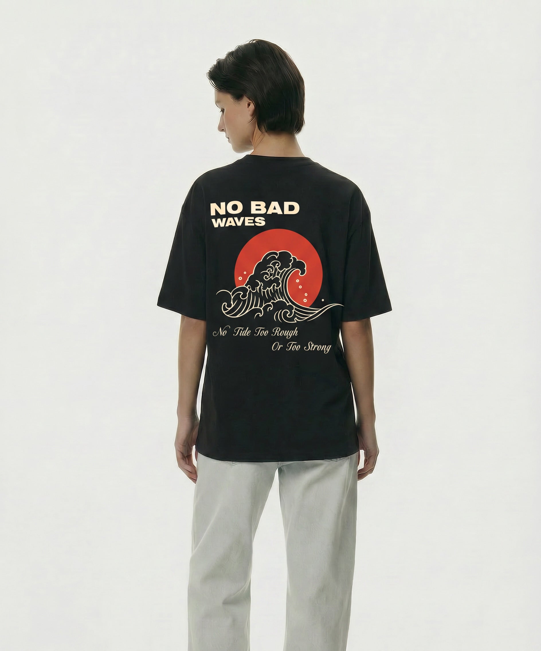 NO BAD WAVES BOXY FIT OVERSIZED TSHIRT - Shade Of You