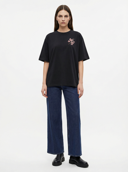 Hanami Bloom 240 GSM Boxy Fit Oversized T-Shirt for Women - Shade Of You