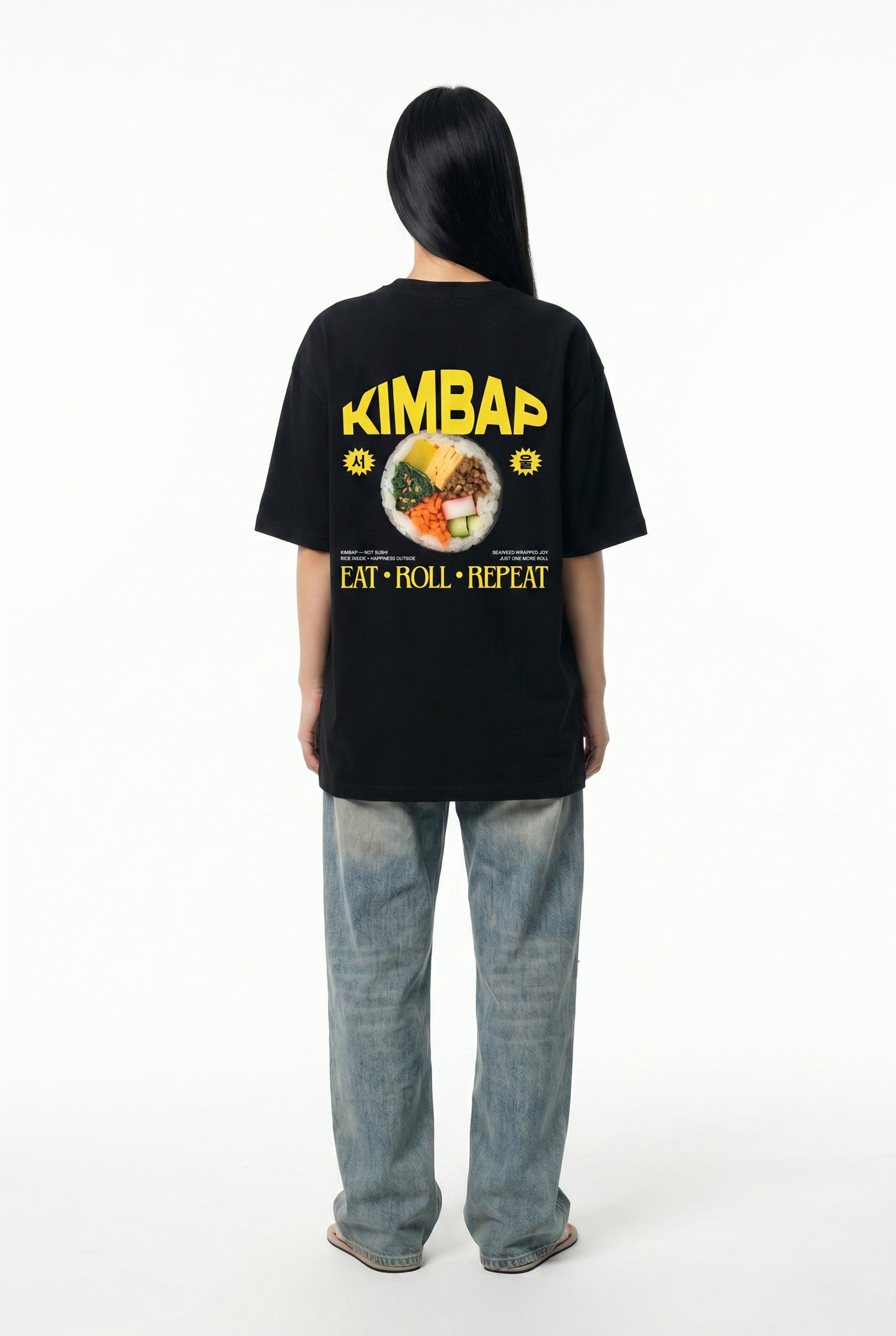 Kimbap Oversized T-Shirt for Women - Korean Streetwear Graphic Tee