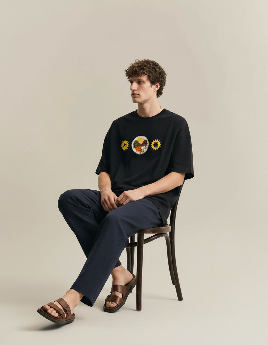 Kimbap Oversized T-Shirt - Korean Streetwear Graphic Tee - Shade Of You