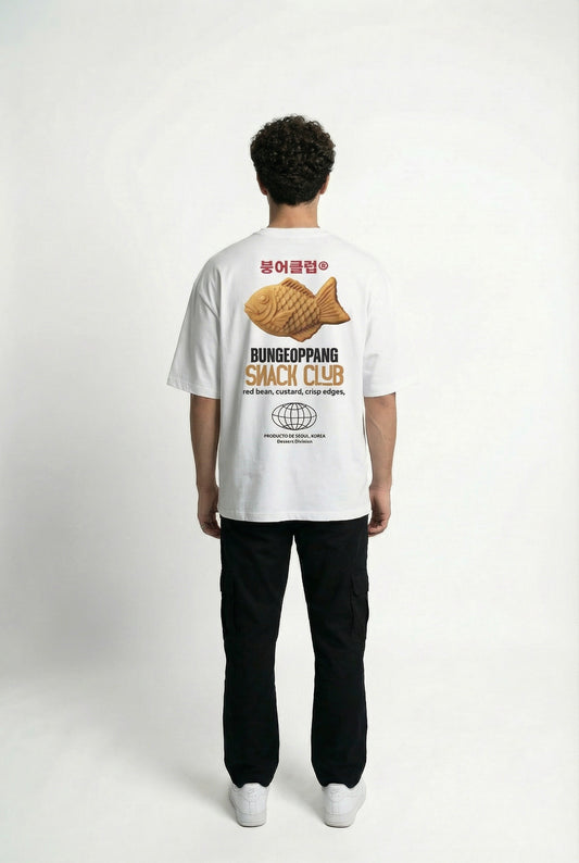 Bungeoppang Snack Club 240 GSM Boxy Fit Oversized T-Shirt for Men