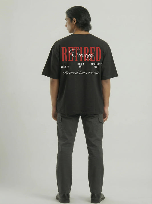 Retired Energy 240 GSM Boxy Fit Oversized T-Shirt for Men
