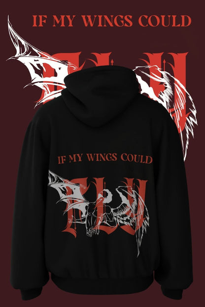 Shade Of You If My Wings Could Fly" Oversized Hoodie – Unleash Your Free Spirit