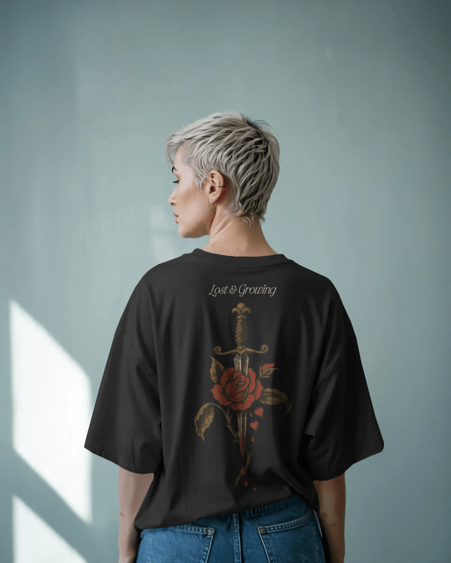 Shade Of You Lost & Growing Oversized Boxy Fit T-Shirt (Women)