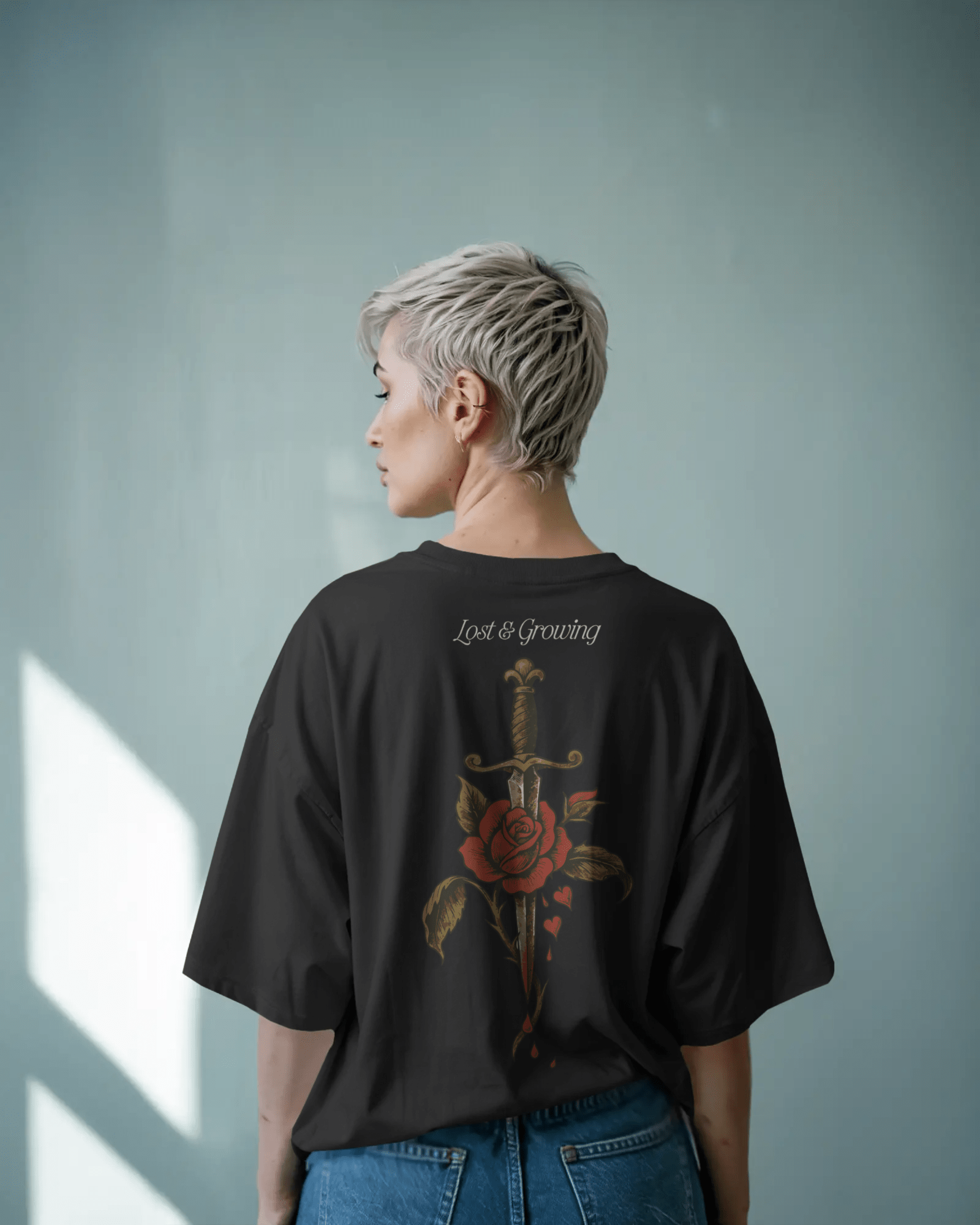 Shade Of You Lost & Growing Oversized Boxy Fit T-Shirt (Women)