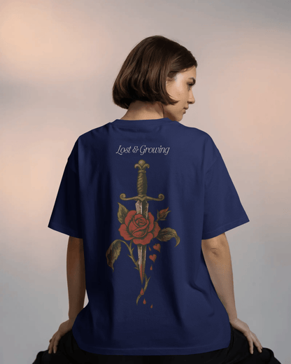 Shade Of You Lost & Growing Oversized Boxy Fit T-Shirt (Women)